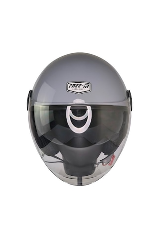 Fr612 Gri Motosiklet Kaskı Güneş Vizörlü Yarım Açık Motorcu Kask