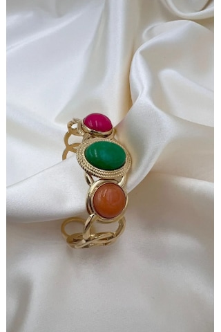 Bb Çelik Renkli Bilezik Kelepçe Yeşil