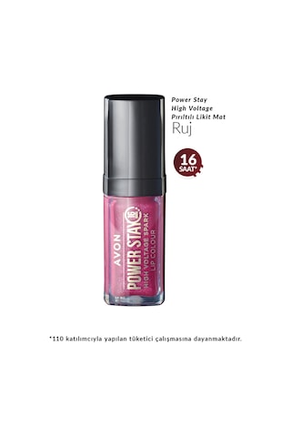 Avon Powerstay High Voltage Spark Likit Ruj Rose Flash