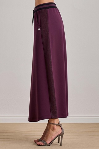 Yandan Cepli Bordo Örme Etek Bordo