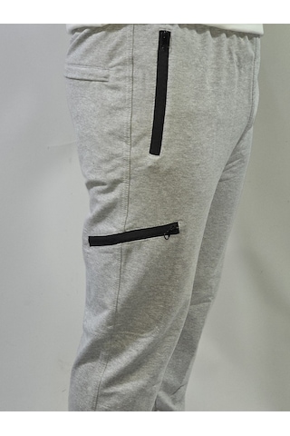 Jump Erkek Slim Fit Pamuklu 2 İplik Eşofman Altı Melanj Gri