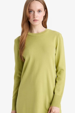 Defacto Regular Fit Bisiklet Yaka Yırtmaçlı Basic Düz Triko Kazak Tunik H3431az25wngn743 Yeşil
