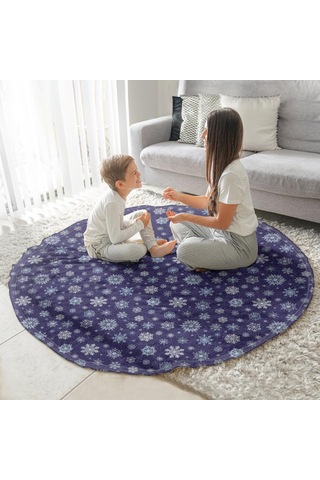 Noel Desenli 47 İnç Yuvarlak Flanel Battaniye, Yetişkin Ve Çocuk İçin, Yumuşak, Rahat Ve Hafif Noel Kar Yağmuru Karanlık