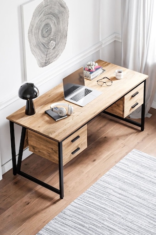 Ms2c Çalışma Masası, Ofis Masası - 70x160 Cm - Çam - 4 Çekmeceli Ms2c - 4 Çekmeceli - Çam