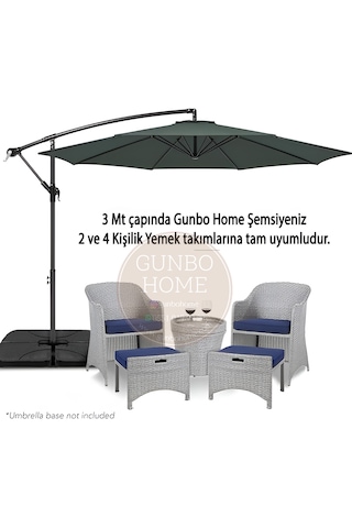 Gunbo Home 3 Mt 8 Kaburga Full Demir 21 Kg Antrasitbahçe Şemsiyes
