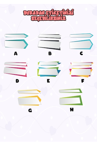 Okul Etiketi Kalem Defter Etiketi İsme Özel Etiket Set05