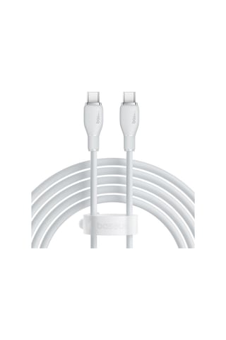 Baseus Pudding Serisi Hızlı Şarj Kablosu, Yüksek Hızlı Veri İletimi Özelliğiyle, Type-c - Type-c, 100w 5a, 1.2m - Beyaz