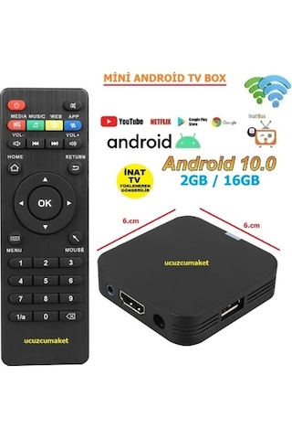 Android 10 Mini Android Tv Box 2g Ram -16gb Rom İnat Tv