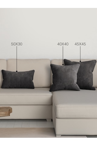 Br Perle Home Daily Series Gri Renk Kırlent Yastık Kılıfı Gri