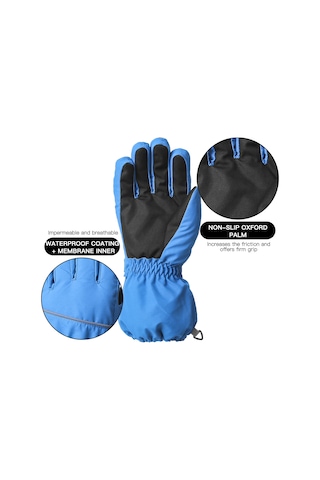 Geeksen Kış Çocukları Parmaklı Isı Saçan Eldiveni - Pembe - 12-14 Yaş L - Su Geçirmez - Kayak, Snowboard İçin Gül