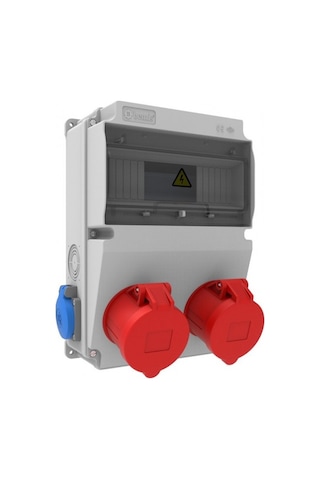Bemis IP44 2 Adet 5/32A 380V Ön 2 Adet Yan 1/16A 220V Prizli V10 Kombinasyon Kutusu BD2-2234-2020