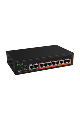 Jzcat 8 Port 100 MBPS Poe + 2 Port 100 MBPS Yönetilmeyen Anahtar Poe Switch Hub
