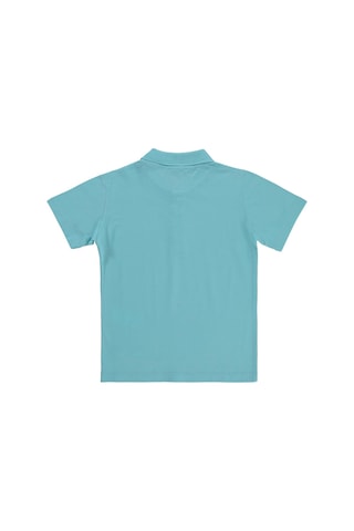 Civil Boys Erkek Çocuk Palmiye Nakışlı Polo Yaka 6-9 Yaş Tişört - Yeşil Koyu Mint