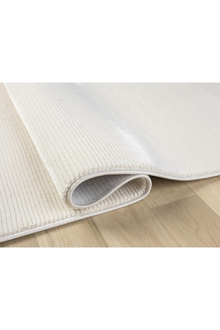 Mariesse Home Artes Serisi Bambu Dokulu Modern Sık Dokuma Koridor Kesme Yolluk Dokuma Makine Halısı Krem