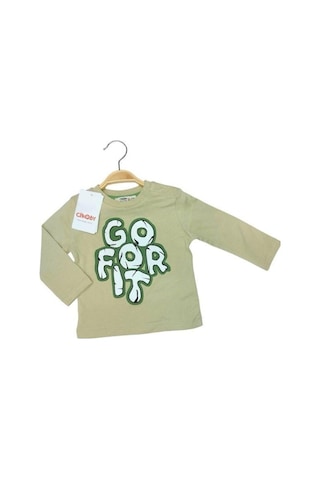 Çikoby Erkek Bebek Pamuklu İnce Uzun Kollu T-shirt-13781-yeşil Yeşil