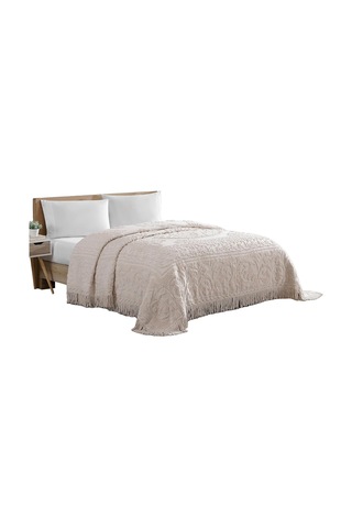 Lexroo Madalyon Şönil Yatak Örtüsü, Queen Size, Blush Çok Renkli