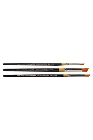 3'lü Set Profesyonel Taklon Deerfoot Stippler Fırça