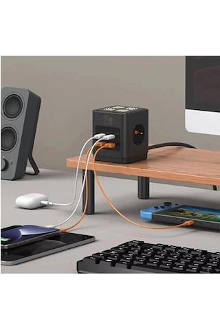 Akım Korumalı 3 Lü Priz Gece Lambalı 25w 2xusb 2xtype-c Çıkış Yüksek Gerilim Koruma Priz Çoğaltıcı Diğer