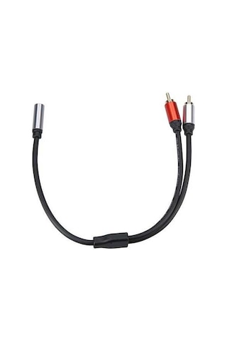 Fortunelane Kahverengi 0.3m 3.5mm Dişi Çift Rca Erkek Ses Kablosu - Mikser Av Amfi İçin Net Ses İletimi