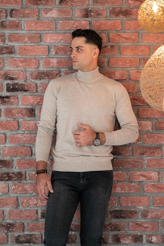 Slimfit Boğazlı Likralı Erkek Triko Kazak 001
