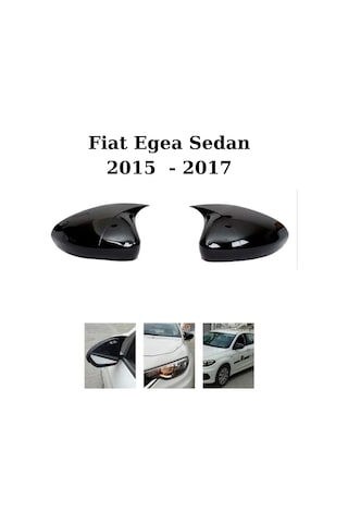 Fiat Egea Sedan 2015 2016 2017 Uyumlu Araca Özel Yarasa Batman Piano Black Ayna Kapağı Takımı