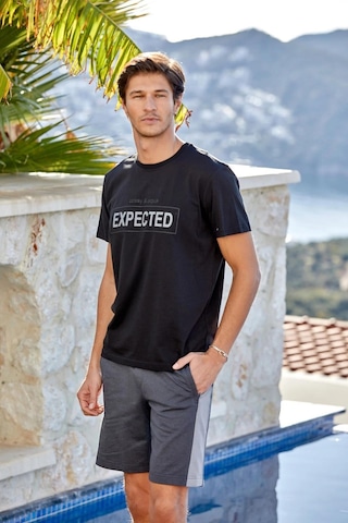 Erkek Kısa Kol Şortlu Siyah Pijama Takım C7t3n9o42 001