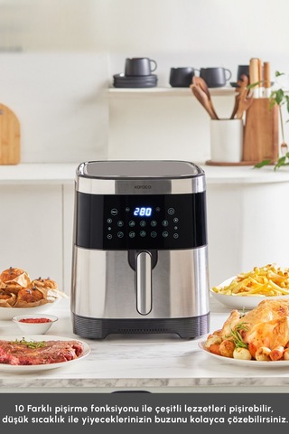 Karaca Gourmet Smart Color Screen Geniş Hazne Inox Airfryer 9 L