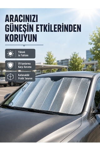 Mey İthalat Araba Güneşliği Alüminyum Yansıtıcı Yüzeyle Etkili Isı Koruması Diğer 88920218