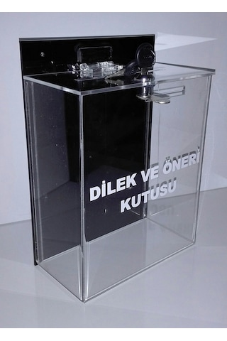 Pleksi Dilek Öneri Şikayet Kutusu Siyah- Özel Kilit Mekanızmalı Pleksi Dilek Öneri Şikayet Kutusu Siyah- Özel Kilit Mekanızmalı
