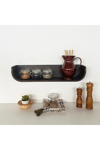 Dekoratif Ahşap Tasarım Duvar Rafı Ceviz