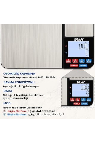 Voit Sc21 Hassas Mutfak Terazisi-lcd Ekranlı Dijital Tartı