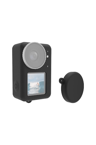Djı Osmo Action 5 Pro / 4/3 İçin Puluz Lens Kapaklı Silikon Koruyucu Kılıf Siyah