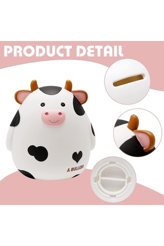 H&w İnek Domuz Kumbara, Çocuklar İçin Kırılmaz Madeni Para Kutusu, Erkekler Ve Kızlar İçin Sevimli Hayvan Para Bankası, Para Tasarruf Kutuları Beyaz