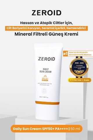 Hassas Atopik Ciltlere Bariyer Koruyan Mineral Güneş Kremi Zeroıd Daily Sun Cream Spf50+ Pa++++