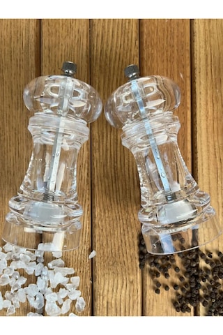 Viatom Şeffaf Değirmen Tuz Karabiber Öğütücü El Değirmeni 18 Cm 1