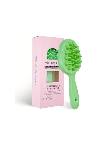 Elmpaly Yeşil Kutu Kutusu Wanmeı Çift Taraflı Saç Yıkama Fırçası Uzun Saplı Saç Derisi Masaj Fırçası Yumuşak Kıllar