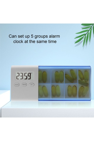 Vkemall Mavi Taşınabilir Akıllı İlaç Kutusu - Zamanlayıcı Ve Alarmlı İlaç Hatırlatıcı Cihazı