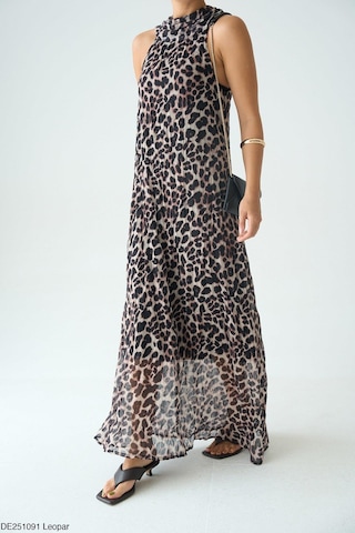 Butik Belvita Leopar Desen Elbise Siyah