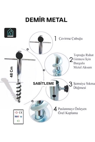 Xxxxl Fırtına Şemsiye Çadır Bahçe Kamp Plaj Yer Sabitleme Kazıgı