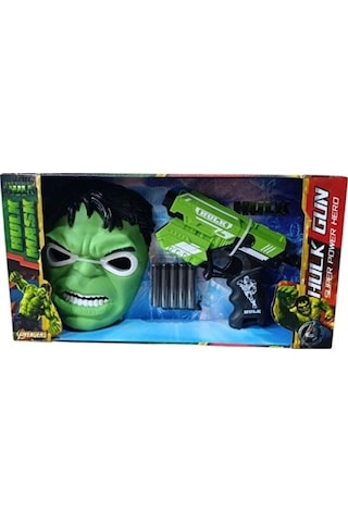 Avengers Hulk Maske Ve Sünger Dart Atan Nerf Tabanca 2'li Macera Seti