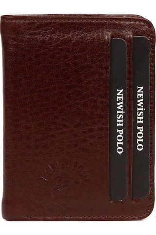 Newish Polo Erkek Hakiki Deri Cüzdan Ve Kartlık New348 - Kahverengi