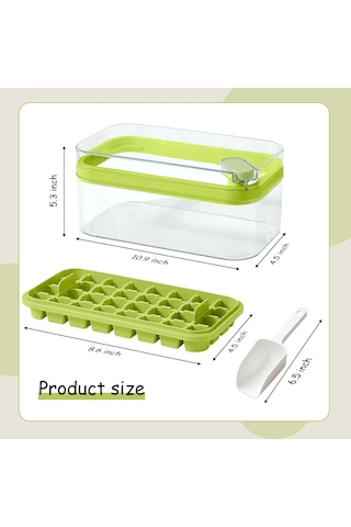 Yeni Nesil Pompalı Buz Kalıbı Kapaklı Saklama Kutulu 32'li