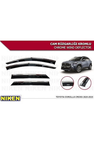 Niken Toyota Corolla Uyumlu Cross 2020+ Kromlu Cam Rüzgarlığı 4 Lü