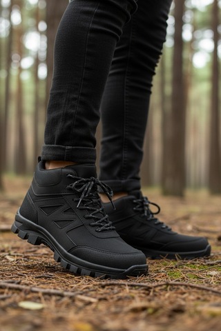 Khayt Paton Su Ve Soğuk Dayanıklı Erkek Kadın Outdoor Bot Ayakkabı Black