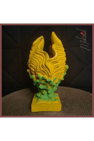 El Yapımı Sarı Mercan Resifi Heykeli Eşsiz Ev Dekoru - Mükemel