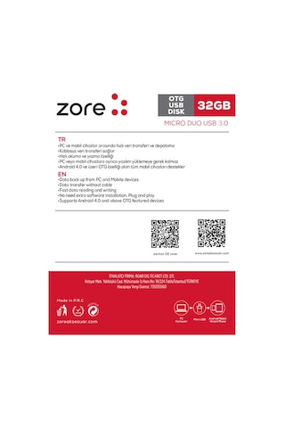 Zore 3.0 Micro Metal Otg 32 Gb