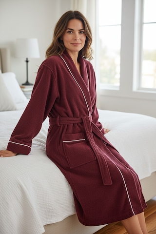 % 100 Pamuklu Laodikeia Kimono Bornoz Unisex Kadın Erkek Bordo