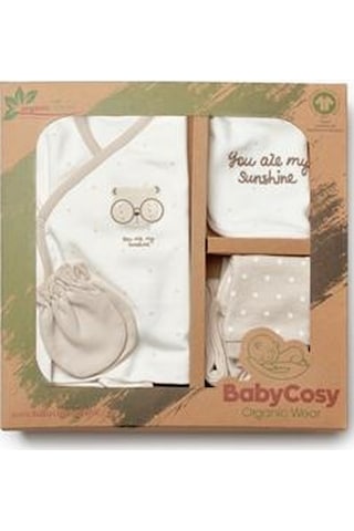 Bebek 5'li Hastane Çıkışı %100 Organic Pamuk Yenidoğan Serisi - Csy8126 Ekru