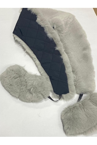 Kürk Yaka Ve Manşet Takım / Yumoş Kürk Gri Gri