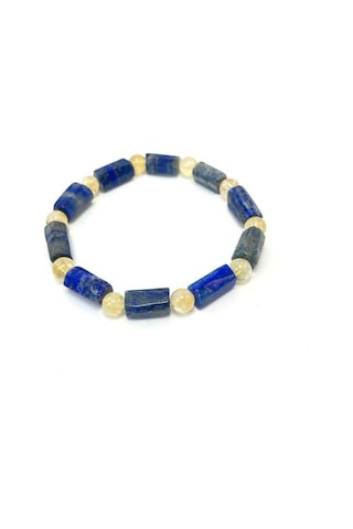 Sertifikalı Lapis Lazuli Ve Sitrin Doğal Taş Bileklik Çok Renkli